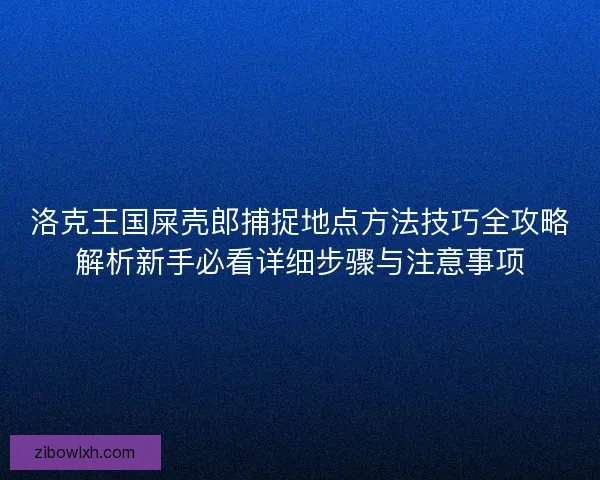 洛克王国屎壳郎捕捉地点方法技巧全攻略解析新手必看详细步骤与注意事项