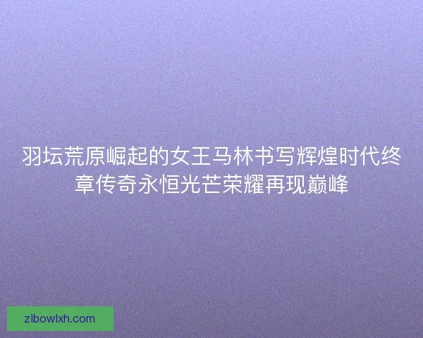 羽坛荒原崛起的女王马林书写辉煌时代终章传奇永恒光芒荣耀再现巅峰